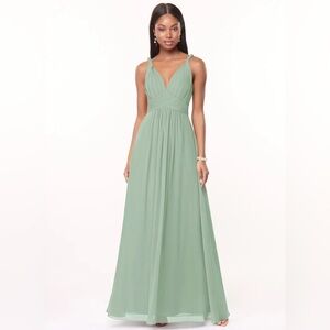 Azazie Sage Green Maxi Dress